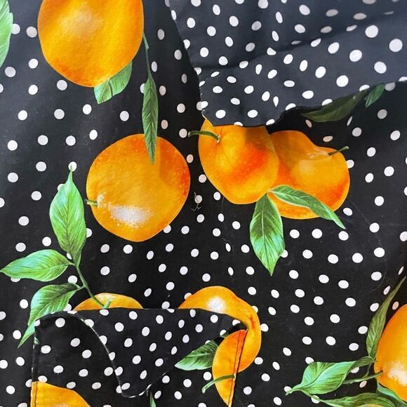 Aprons Polka dot black and white orange apron triangle style cooking crafts J299 - Picture 2 of 9